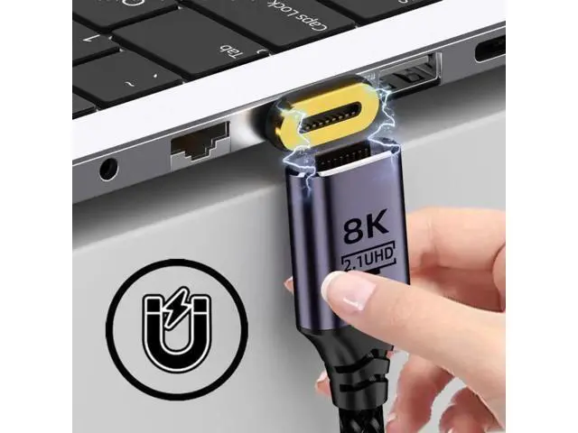 Alt view image 5 of 7 - 200cm Magnetic HDMI 2.1 Cable Type A Male to Straight Male, 8K Ultra HD Cord for Laptops HDTV Monitors