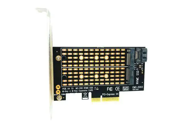 Alt view image 2 of 7 - Weastlinks PCI Express PCIE to M2 Adapter NVME SATA M.2 SSD PCIE Adapter NVME/SATA M2 PCI E Adapter SSD M2 to SATA PCI-E Card M Key + B Key