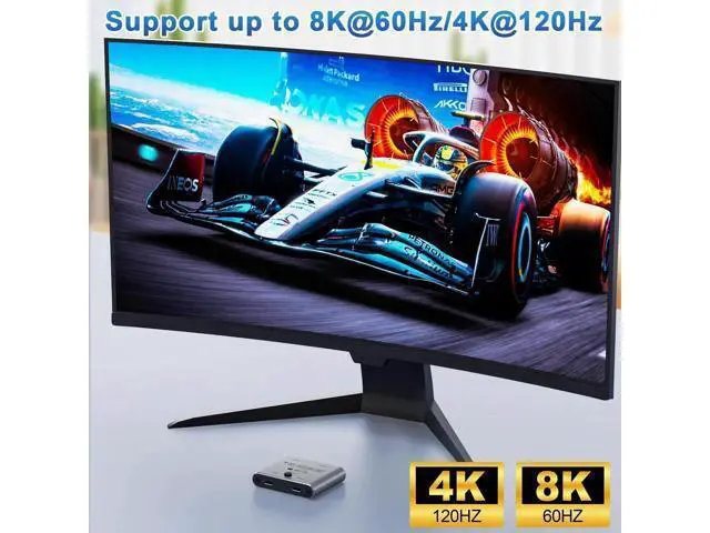 Alt view image 7 of 7 - Bi-Directional USB-C KVM Switch, 8K@60Hz 4K@144Hz Video, 100W PD & 10Gbps Data Transfer with Power Cable