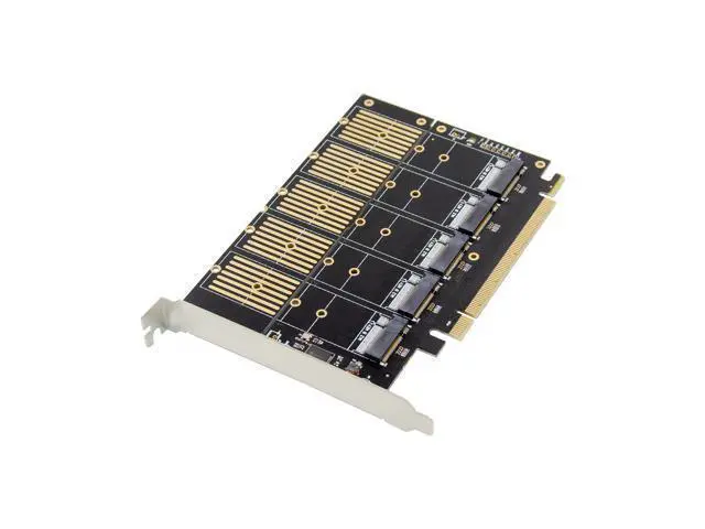 Alt view image 2 of 4 - PCIe 5 Port M.2 Key B SATA3.0 Expansion Card SSD Chip JMicron JMB585 PCI Express SATA M2 NVME PCI e Rise Converter Card Adapter