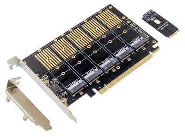 Main image of PCIe 5 Port M.2 Key B SATA3.0 Expansion Card SSD Chip JMicron JMB585 PCI Express SATA M2 NVME PCI e Rise Converter Card Adapter
