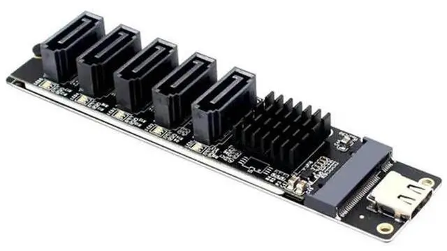 Main image of USB-C to 5-Port SATA III 6Gbps Expansion Card with JM575+JMS580 Dual Chips, USB3.2 Gen2 10Gbps SATA Expander Adapter, Plug & Play for PC Laptop SATA Storage Expansion