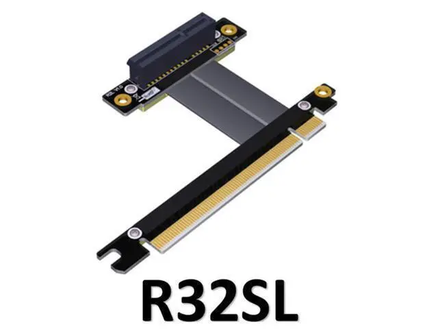 Alt view image 2 of 3 - PCIe 3.0 X4 X8 Riser Extender for Gigabit Network Card Industrial SSD Pci-e 3.0 X4 X8 to X16 Extension PCI-Express 3.0 Cable (10cm,R32SL)