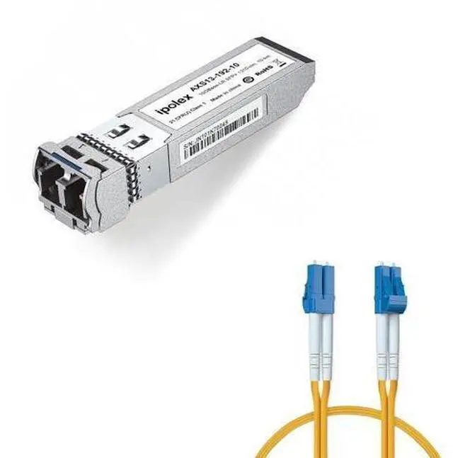 Main image of 1 Pack 10GBase-LR SFP+ to LC Singlemode Transceiver and 1 Pack LC to LC Fiber Patch Cable Single Mode Duplex - 3m(10ft) - OS2