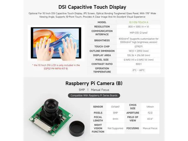 Alt view image 6 of 7 - ESP32-P4-WIFI6 High-Performance Development Board, Based On ESP32-P4 and ESP32-C6, Supports Wi-Fi 6 and Bluetooth 5/BLE, with Pre-soldered Headers