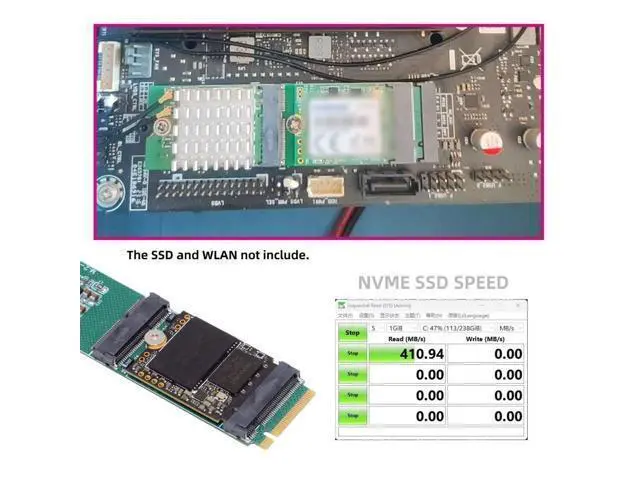 Alt view image 4 of 7 - Daul Port M.2 NVME Expansion Card Adapter,NVME M-Key 1 to 2 M-Key SSD/E-Key Wireless Card Adapter for 2230mm
