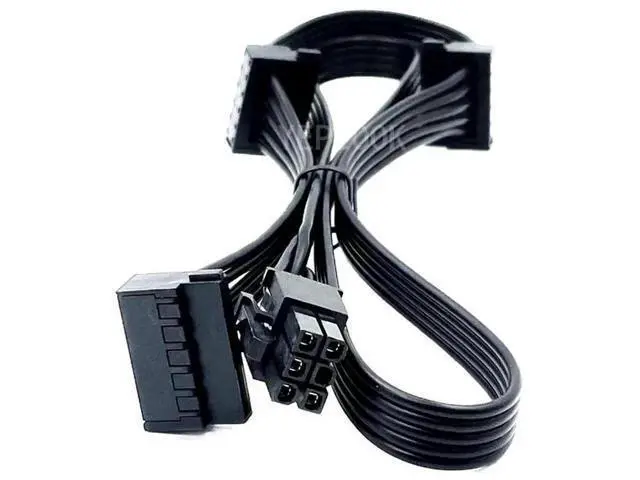 Alt view image 3 of 6 - 6Pin to 3 Angled SATA Modular Power Cable for Corsair HX Series PSU, 18AWG 50+15+15cm HDD SSD Power Cord Compatible with HX1050 HX850 HX750 HX650 Fully Modular Power Supplies