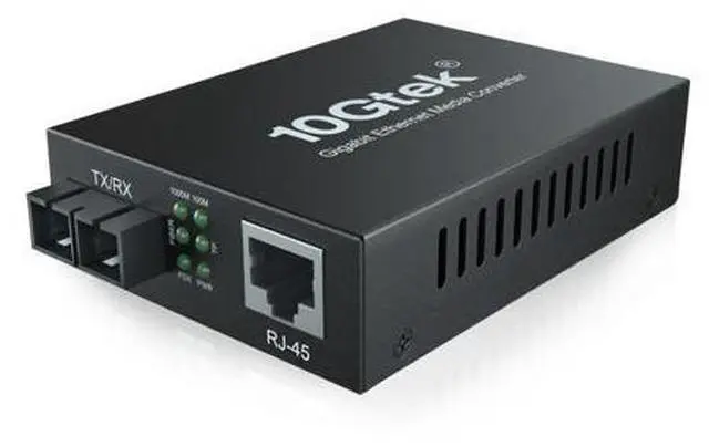 Main image of Gigabit Multi-Mode SC Fiber to Ethernet Media Converter, Built-in SFP Fiber Module, 850nm, MMF, Duplex, up to 550 Meters, Dual SC Fiber to 10/100/1000Base-TX (UTP/STP/Cat5e/Cat6 RJ45)