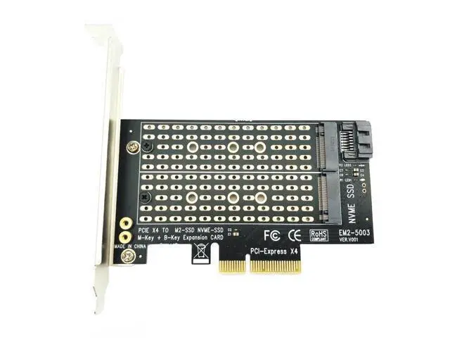 Alt view image 2 of 6 - PCI Express PCIE to M2 Adapter NVME SATA M.2 SSD PCIE Adapter NVME/SATA M2 PCI E Adapter SSD M2 to SATA PCI-E Card M Key + B Key