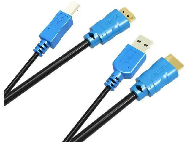 Alt view image 3 of 7 - MT-VIKI 2 Pack 10FT USB HDMI KVM Cable, 4K HDMI USB A to USB B Twin Cord Compatible with Standard KVM Switch