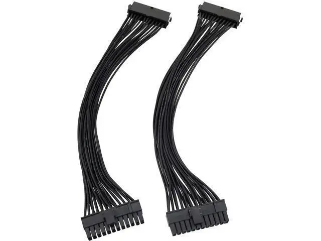 Alt view image 3 of 5 - 2-Pack 32cm (12.6 Inch) 24Pin ATX Motherboard Extension Cable, Male to Female PSU Power Extender for PC Internal Wiring