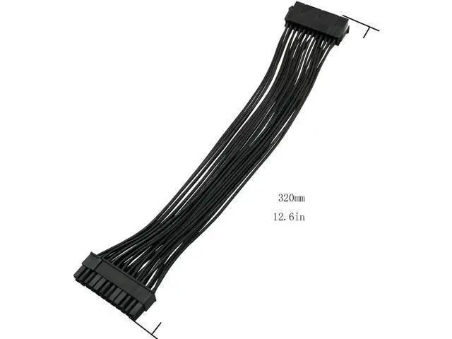 Alt view image 2 of 5 - 2-Pack 32cm (12.6 Inch) 24Pin ATX Motherboard Extension Cable, Male to Female PSU Power Extender for PC Internal Wiring