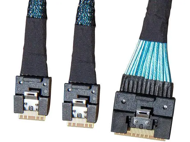 Alt view image 4 of 5 - PCIe MCIO 74Pin to Dual 38Pin Splitter Cable 80CM, x8 to 2×x4 Mini Cool Edge IO Breakout Cable, SFF-TA-1016 Internal Server Storage Splitter Wire