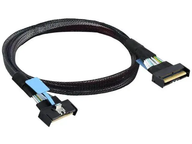 Alt view image 5 of 7 - 50cm PCIe 5.0 MCIO Extension Cable, Mini Cool Edge IO SFF-8654 8i 74Pin Male to Male Slimline SAS Server Storage Interconnect Cable