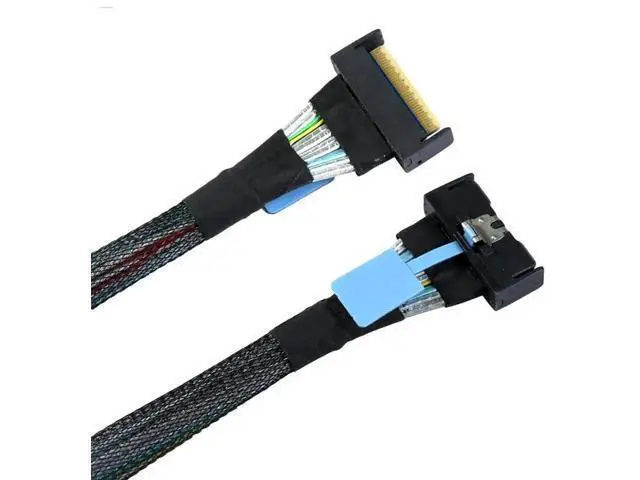 Alt view image 4 of 7 - 50cm PCIe 5.0 MCIO Extension Cable, Mini Cool Edge IO SFF-8654 8i 74Pin Male to Male Slimline SAS Server Storage Interconnect Cable