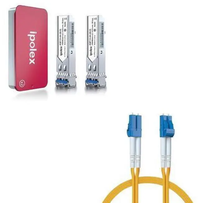 Main image of 2 Pack 1.25G SFP Transceiver and 1 Pack LC to LC Fiber Patch Cable Single Mode Duplex - 5m(16ft) - OS2