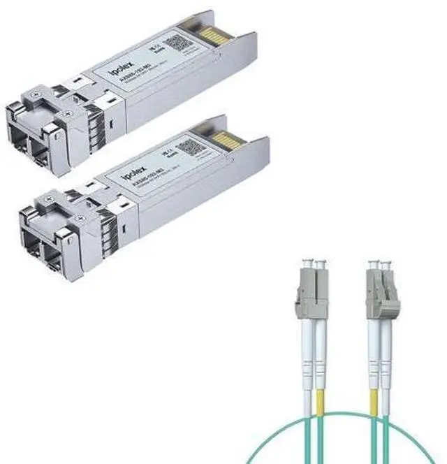 Main image of 2 Pack 10GBase-SR SFP+ Transceiver and 1 Pack OM3 LC to LC Fiber Patch Cable - LSZH 2 Meter(6.5ft)