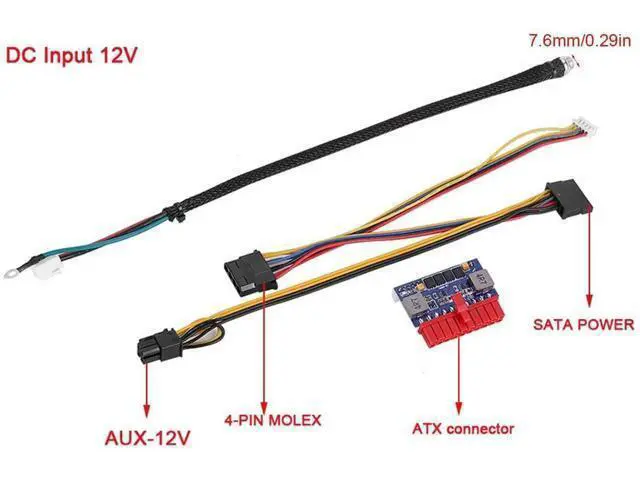 Alt view image 3 of 7 - 90W DC-ATX 12V 20Pin Power Module, DC Input ATX Power Supply for Mini PC, HTPC & POS Terminals