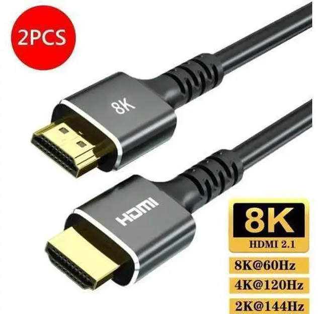 Main image of 2-Pack 3.3FT HDMI 2.1 Cable, 48Gbps High Speed, Support 8K@60Hz & 4K@120Hz for PS5/PS4/PS3, TV, PC, Monitor