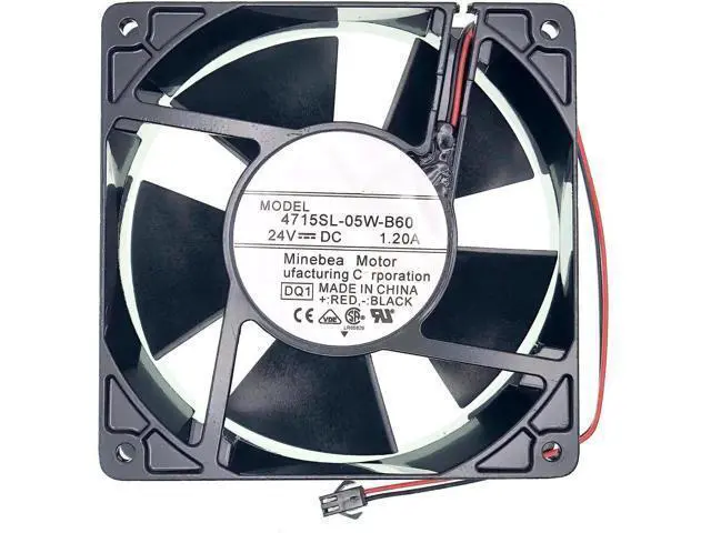 Main image of 4715SL-05W-B60 Industrial Cooling Fan, DC24V 1.2A 28.8W, 120×120×38mm 4700RPM 2-Wire Fan for Inverter