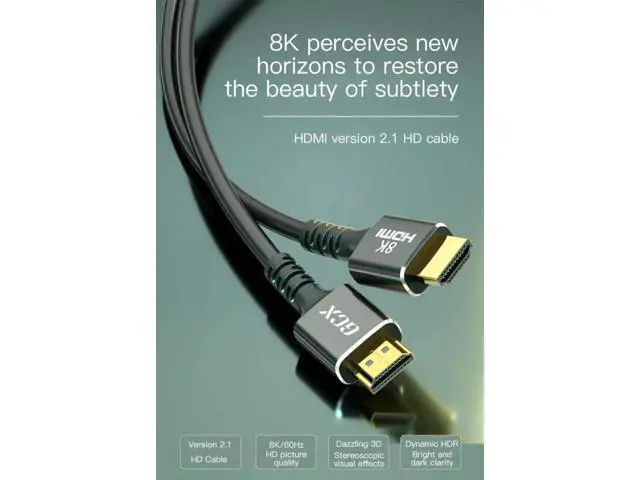Alt view image 7 of 7 - 2-Pack 3.3FT HDMI 2.1 Cable, 48Gbps High Speed, Support 8K@60Hz & 4K@120Hz for PS5/PS4/PS3, TV, PC, Monitor