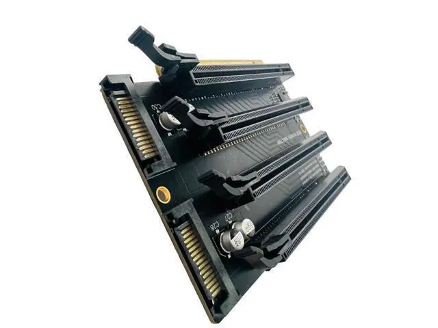 Alt view image 4 of 5 - Sintech PCI-e 3.0 16X to 4 Ports PCIe 4X/16X Expansion Card,PCIe Bifurcation x16 to x4x4x4x4 Split Card with SATA Power Port