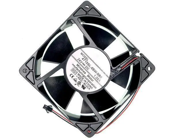 Alt view image 5 of 7 - 4715SL-05W-B60 Industrial Cooling Fan, DC24V 1.2A 28.8W, 120×120×38mm 4700RPM 2-Wire Fan for Inverter