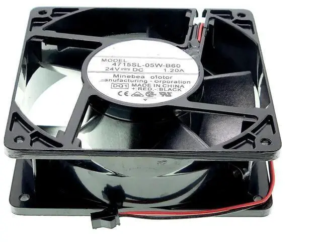 Alt view image 6 of 7 - 4715SL-05W-B60 Industrial Cooling Fan, DC24V 1.2A 28.8W, 120×120×38mm 4700RPM 2-Wire Fan for Inverter