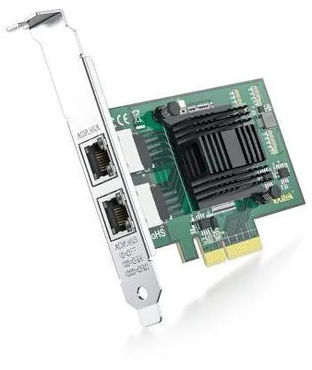 Main image of 1.25G Gigabit Ethernet Converged Network Adapter (NIC) with Intel I350AM2 Controller - Compatible for Intel I350-T2, Dual Copper RJ45 Ports, PCI-E 2.1 X4