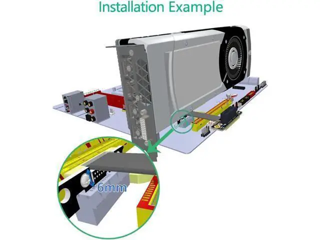 Alt view image 5 of 6 - Dual 90-Degree PCIe x1 to x1 Riser Ribbon Cable, PCI Express 1X Slot Extension Cord for Mining Machines