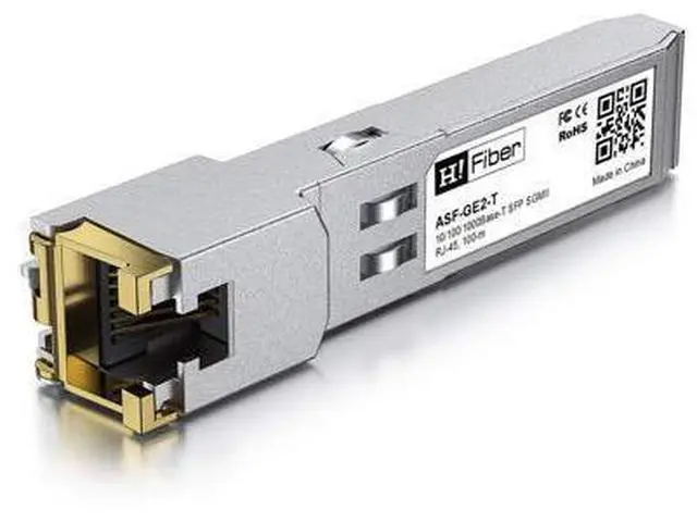 Alt view image 2 of 6 - H!Fiber Auto-Negotiation SFP to RJ45 Module, 10/100/1000BASE-T Ethernet Transceiver for Cisco GLC-T(10/100/1000)/SFP-GE-T(10/100/1000), Cisco Meraki and More, up to 100m (328 Ft),2 Pack
