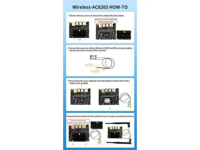 Alt view image 4 of 5 - AC8265 Wireless NIC Module for Jetson Orin Nano/NX Supports 2.4GHz / 5GHz Dual Band WiFi and Bluetoth 4.2