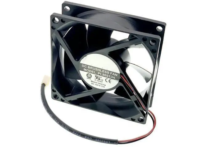 Alt view image 7 of 7 - 80x80x25mm Cooling Fan, PL80S12H DC12V 0.17A 2-Wire Replacement Fan