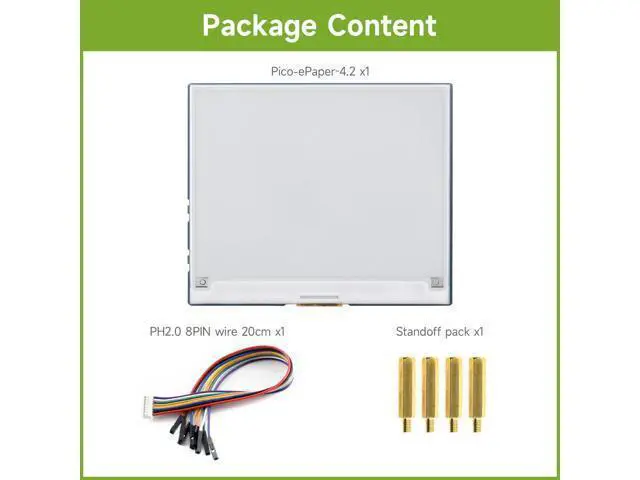 Alt view image 2 of 7 - 4.2inch E-Paper E-Ink Display Module for Raspberry Pi Pico 400×300 Pixels Black/White with SPI Interface