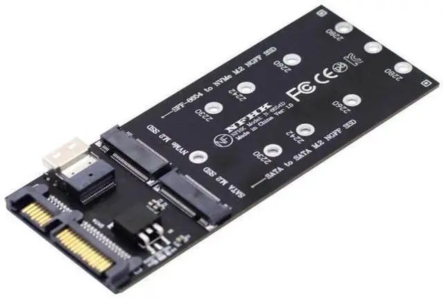 Main image of 2-in-1 Combo Adapter: M.2 NVMe to SFF-8654 + NGFF SATA to SATA Port for Motherboard