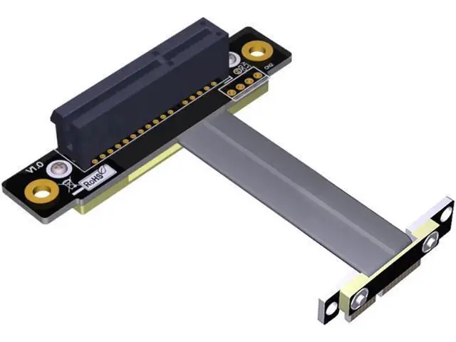 Alt view image 3 of 6 - PCIe Riser Cable PCI-E 1x to 4x Flexible Extension Adapter for Graphics Card