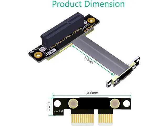 Alt view image 4 of 6 - PCIe Riser Cable PCI-E 1x to 4x Flexible Extension Adapter for Graphics Card