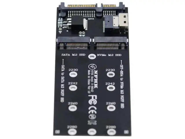 Alt view image 2 of 7 - 2-in-1 Combo Adapter: M.2 NVMe to SFF-8654 + NGFF SATA to SATA Port for Motherboard