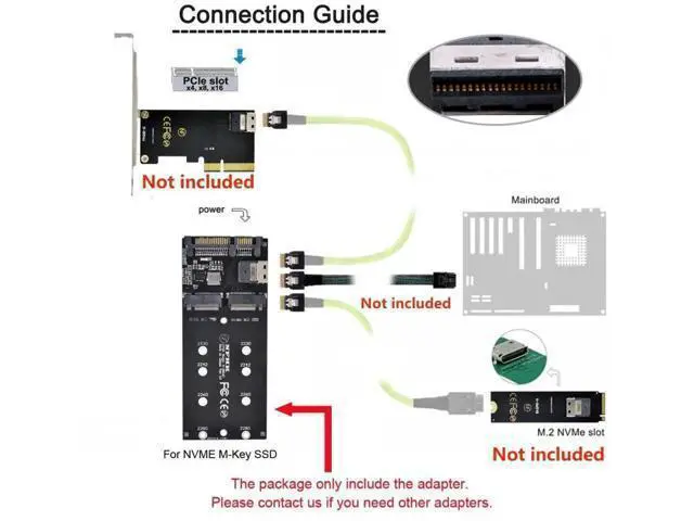 Alt view image 3 of 7 - 2-in-1 Combo Adapter: M.2 NVMe to SFF-8654 + NGFF SATA to SATA Port for Motherboard