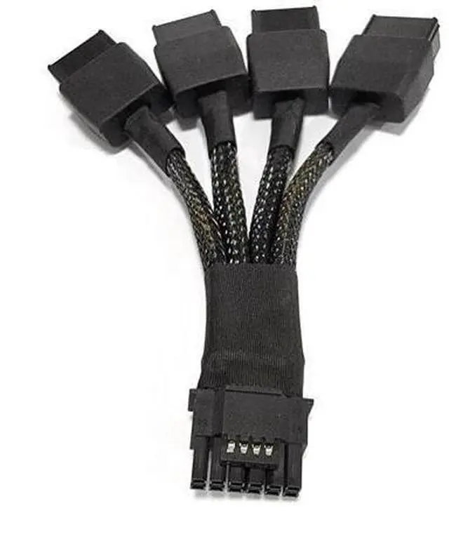 Main image of 3.94 Inch Sleeved 12VHPWR 16Pin Male to 4×8Pin Female GPU Power Extension Cable, PCIe 5.0 for RTX 4090/4080/3090Ti