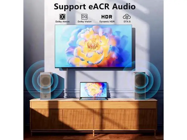 Alt view image 7 of 7 - 3.3FT Black Fiber Optic HDMI 2.1 Cable, 48Gbps Ultra High Speed Cord Supports 8K@60Hz Dynamic HDR eARC Dolby Atmos HDCP 2.2 & 2.3