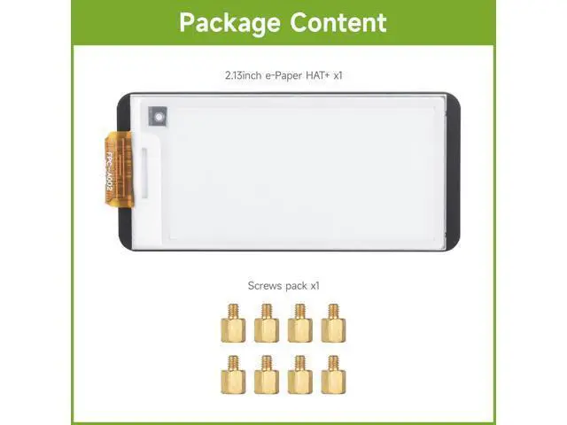 Alt view image 2 of 7 - 2.13inch E-Paper, Compatible with Raspberry Pi 5/4B/3B+/3B/ and Zero Series Boards, E-Ink Screen for Pwnagotchi Kit, SPI Interface, HAT+ Standard