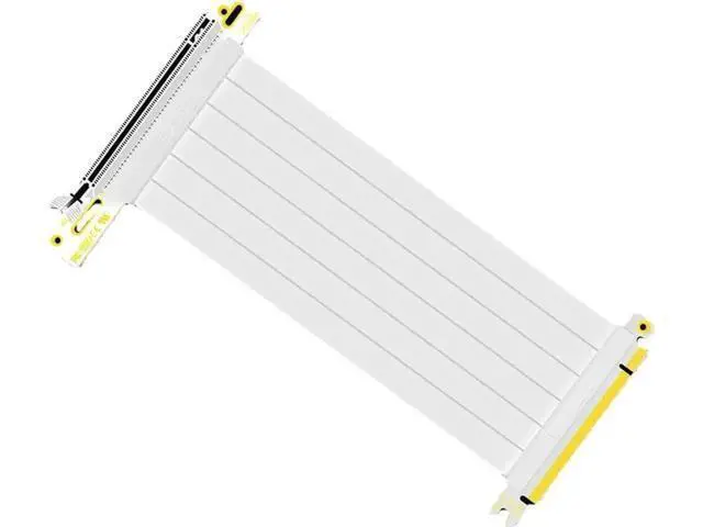 Alt view image 3 of 4 - 90 Degree Right Angle PCI-E 3.0 x16 to x16 Extension Cable, Full Speed Flexible PCIe Riser Card HBZ-X16-1890B, 15cm White for BTC Mining & Desktop GPU