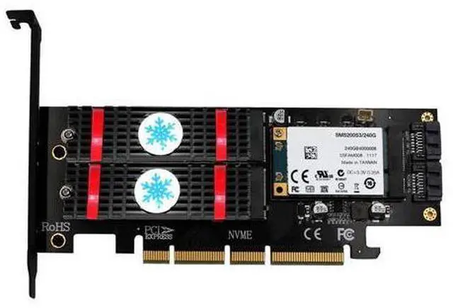 Main image of QINDIAN NVME M.2 NGFF MSATA SSD PCI Express Riser Card PCI-E PCI E PCIE to M2 Adapter M.2 Raiser M2 SATA Adapter M.2 SSD Cooling