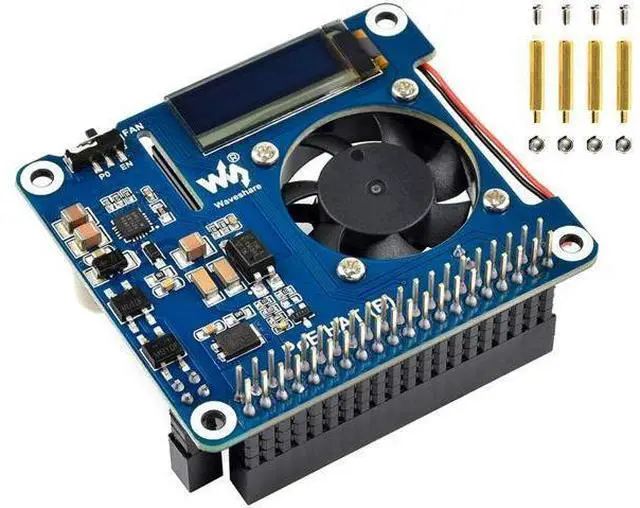 Main image of POE HAT (B) for Raspberry Pi 4B/3B+,Power Over Ethernet HAT with 0.91" OLED,Support 802.3af PoE Network,802.3af Power-Sourcing Equipment Required