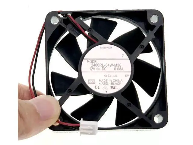 Alt view image 6 of 7 - Replacement 6015 Silent Cooling Fan 2406RL-04W-M30, DC12V 0.08A, 60×60×15mm 2-Wire Axial Fan