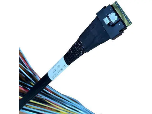 Alt view image 2 of 3 - PCIe 5.0 MCIO 74Pin x8 to 8×29Pin Splitter Cable with 4 Molex Big 4-Pin Power, 100cm Server Storage Cable