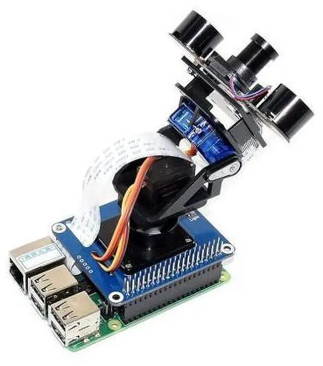Main image of 2-DOF Pan-Tilt HAT for Raspberry Pi Series Board Light Intensity Sensing Control Camera Movement I2C Interface