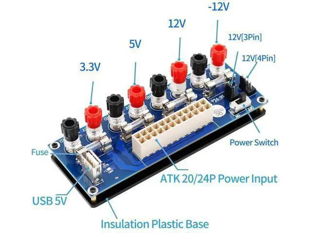 Alt view image 4 of 7 - 2Pcs 20/24Pin ATX Bench Power Breakout Board with 5V USB Port, PC ATX PSU Desktop Power Adapter Module, Blue