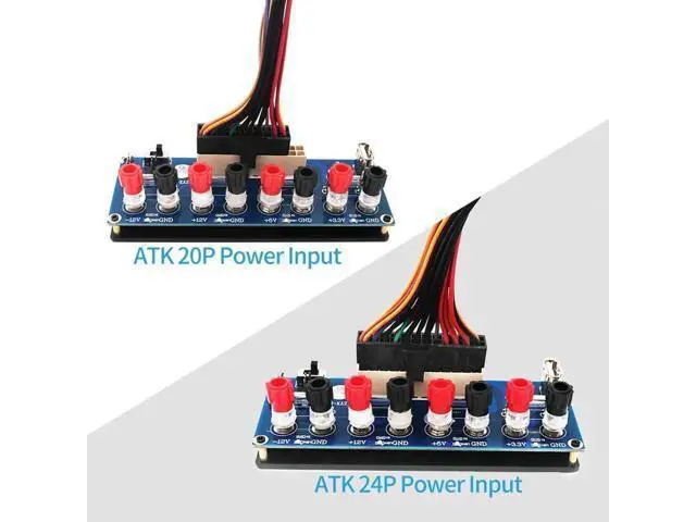 Alt view image 7 of 7 - 2Pcs 20/24Pin ATX Bench Power Breakout Board with 5V USB Port, PC ATX PSU Desktop Power Adapter Module, Blue